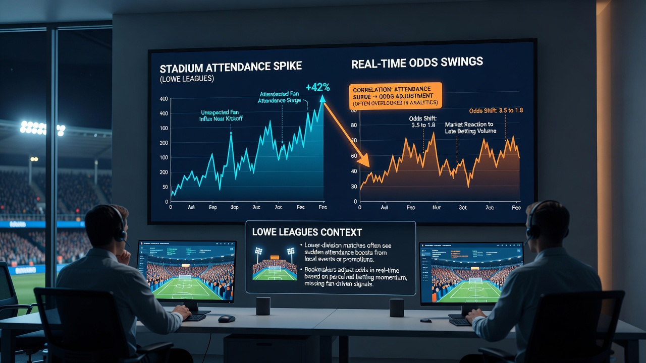 Live betting terminal showing odds fluctuations during a crowded lower league game