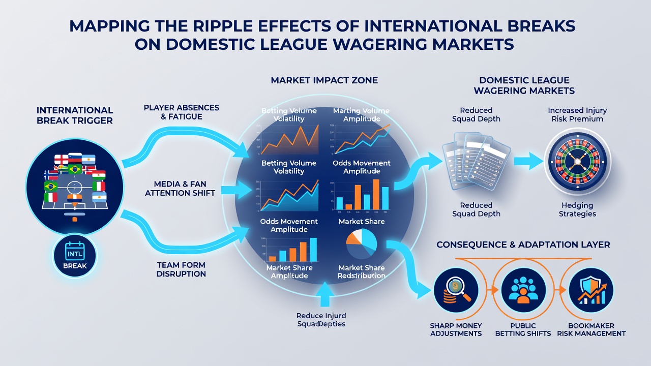 Infographic illustrating betting market adjustments after international windows in July 2026