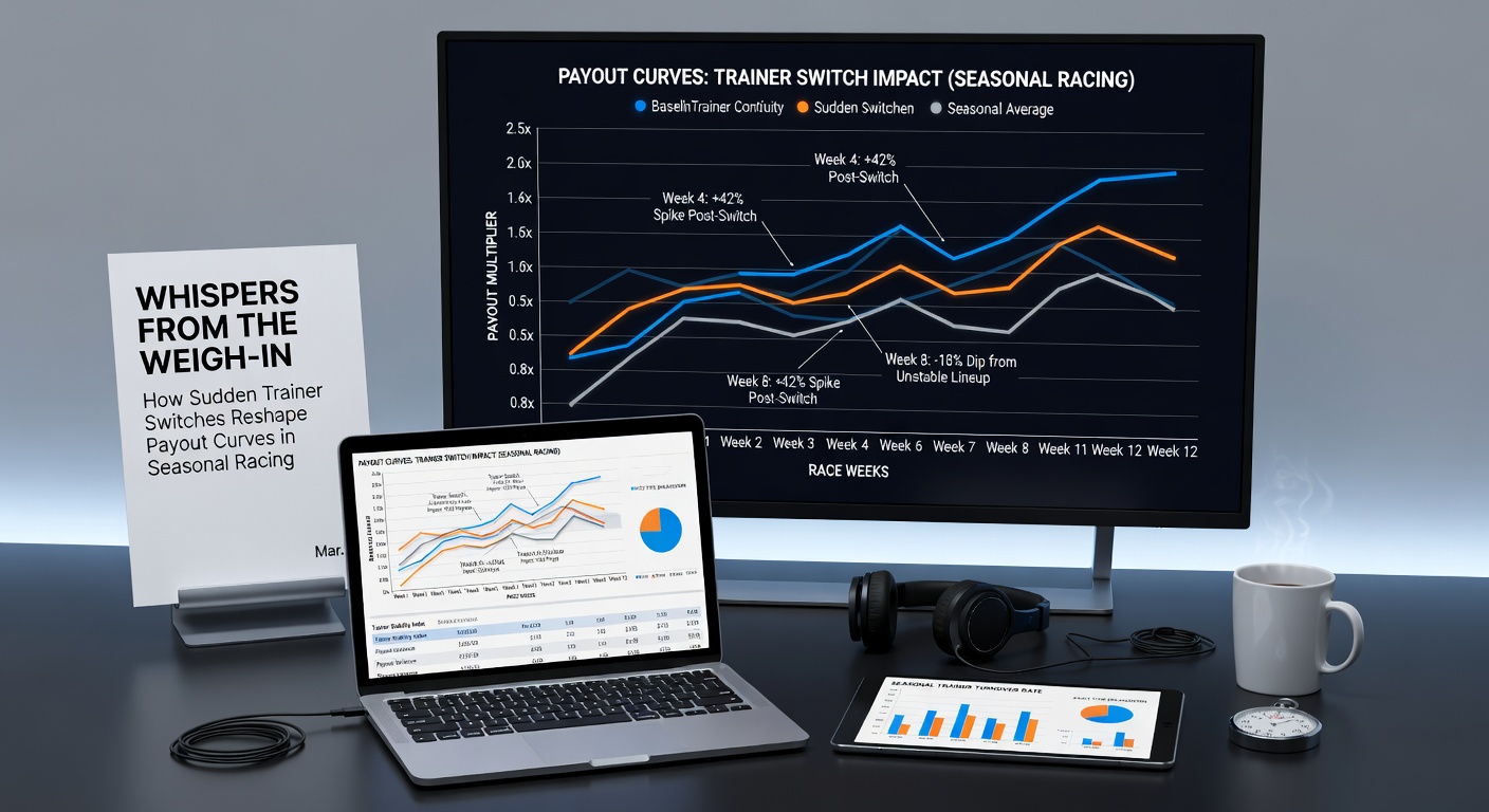 Close-up of racing program notes and betting tickets with trainer change annotations visible